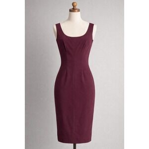 Express Stretch Plum Burgundy Sleeveless Sheath Dress Midi 34088 Womens 5/6